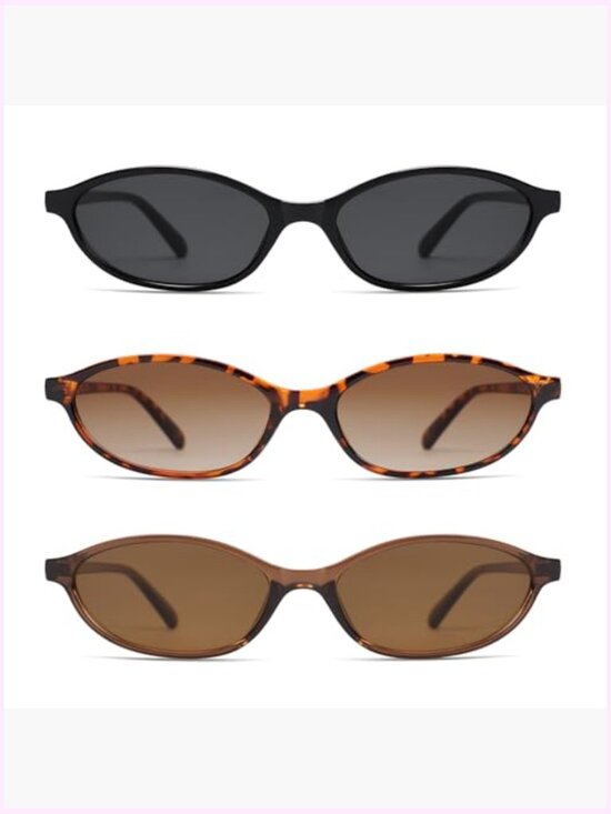 Retro Oval Cat Eye Sunglasses with 99% UV Protection HD TAC Lenses